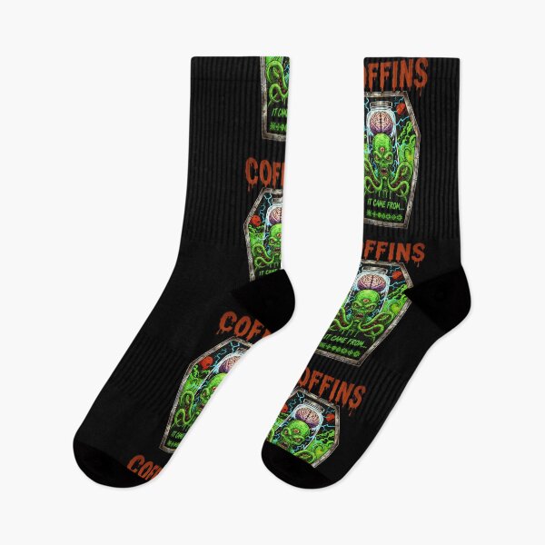 Item preview, It Came From Outer Space - Alien Invasion Coffin designed and sold by CoffinsArt.