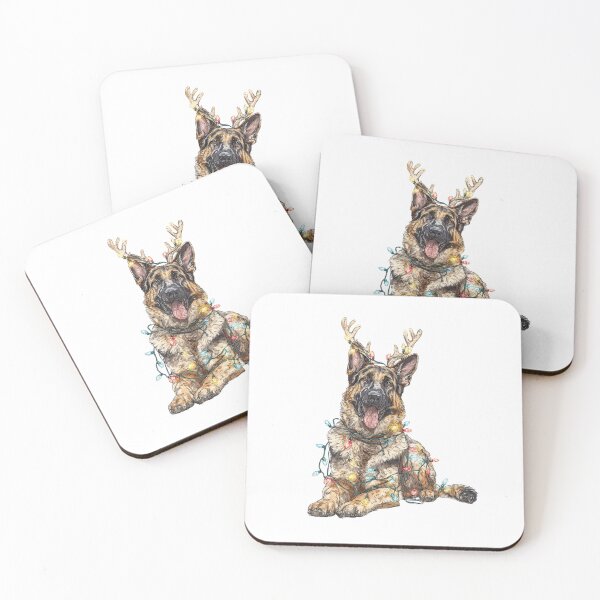 Item preview,  German Shepherd with Christmas Antlers  designed and sold by reddogbuckeye.