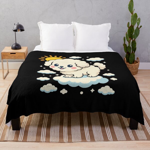 Item preview, Kawaii Cloud Puppy – Cute Fluffy Dog Illustration with Sun, Stars & Whimsical Sky Aesthetic designed and sold by BrainBubbleArt.
