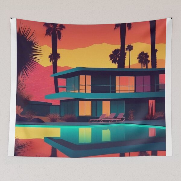 Item preview, Retro Palm Springs Poolside | Mid-Century Desert Poster designed and sold by Esterlane.