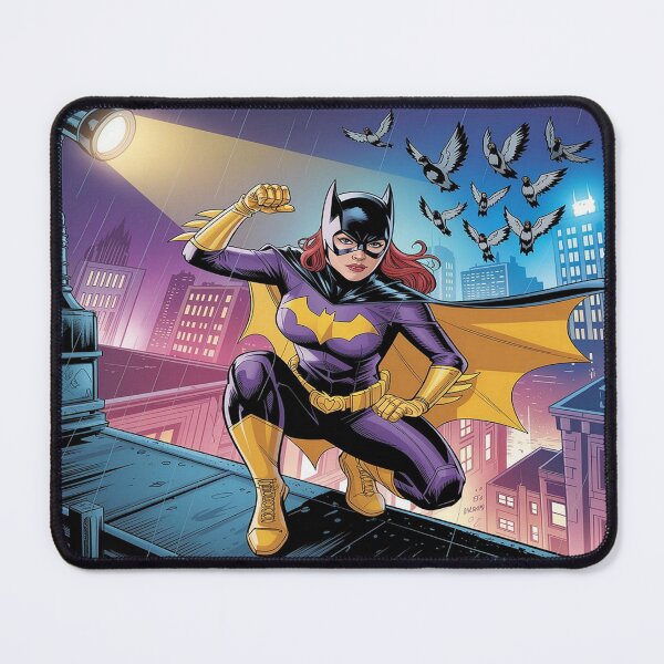 Item preview, Batgirl's Spotlight Defiance: Rain-Drenched Hero in Gotham's Glow - DC Comics Fan Art designed and sold by Midnight Veil Designs.