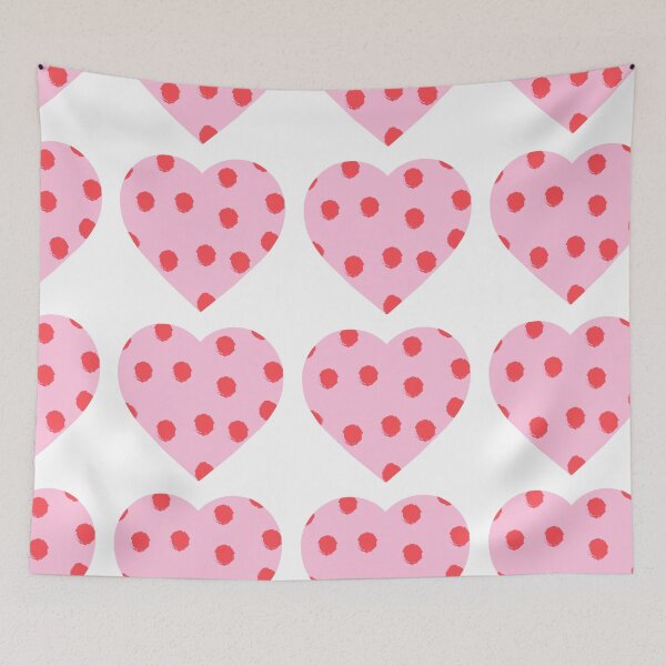 Item preview, Polka dot pink and red heart pattern designed and sold by MyYellowBird.