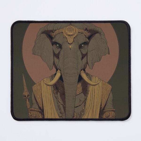 Item preview, Elephant Warrior Illustration – Mythical Tribal Fantasy Artwork designed and sold by MythologyRealm.