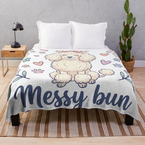 Item preview, Messy Bun Poodle Fun - Cute Smiling Poodle Dog T-Shirt designed and sold by Ink_It.