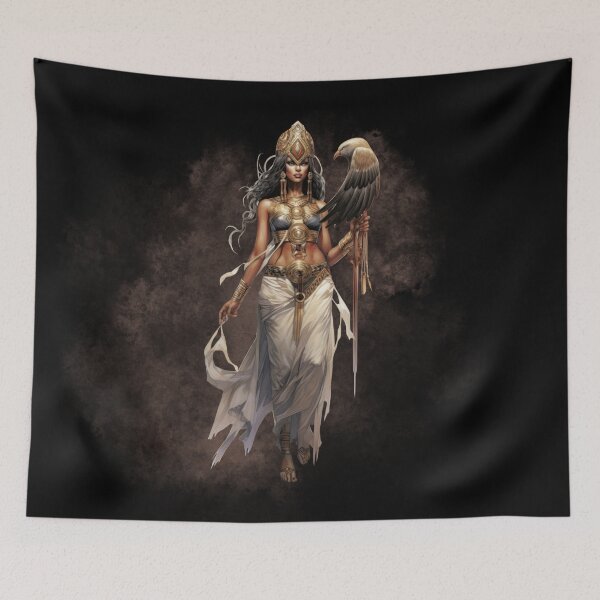 Item preview, egyptian goddess isis – falcon magic and divine feminine – dark fantasy art designed and sold by Traumrausch.