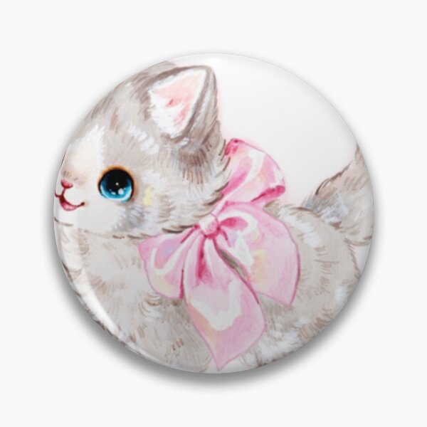 Item preview, Vintage Cat With Pink Ribbon Bow Sticker  designed and sold by Letsgonjdevils0.