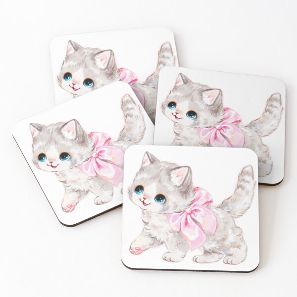 Item preview, Vintage Cat With Pink Ribbon Bow Sticker  designed and sold by Letsgonjdevils0.