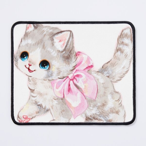 Item preview, Vintage Cat With Pink Ribbon Bow Sticker  designed and sold by Letsgonjdevils0.