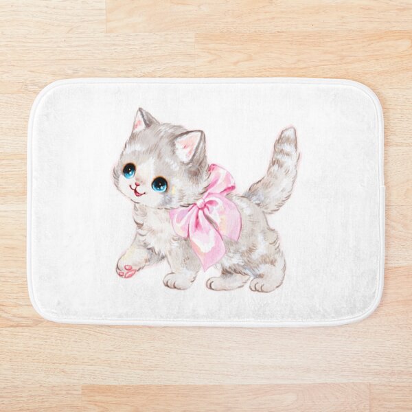 Item preview, Vintage Cat With Pink Ribbon Bow Sticker  designed and sold by Letsgonjdevils0.