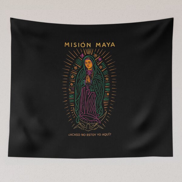 Item preview, Misión Maya Guadalupe – Neon Sacred Line Art T-Shirt  Selling Blurb: designed and sold by Sanctum Icons.