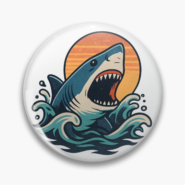 Item preview, Retro Shark T-Shirt Design designed and sold by darkan1.