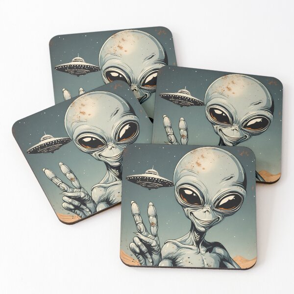 Item preview, Alien Grey Peace Out in the Desert designed and sold by MGC Art.