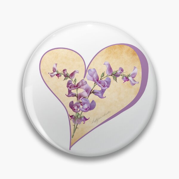 Item preview, Sweet Pea Heart – Lathyrus odoratus Vintage Botanical Art designed and sold by ChristinePartlow.