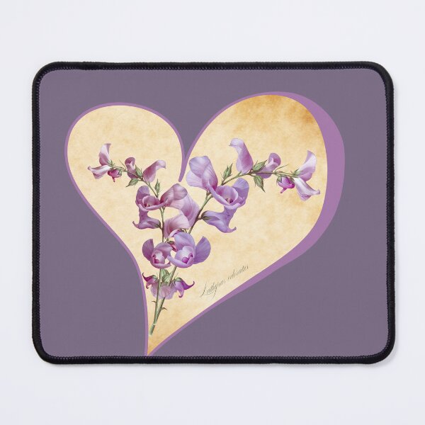 Item preview, Sweet Pea Heart – Lathyrus odoratus Vintage Botanical Art designed and sold by ChristinePartlow.
