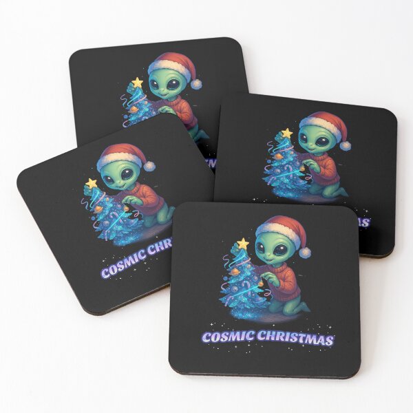 Item preview, Cosmic Christmas Cute Alien Decorating Tree Space Holiday Design designed and sold by Kotalo.