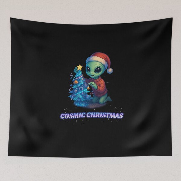 Item preview, Cosmic Christmas Cute Alien Decorating Tree Space Holiday Design designed and sold by Kotalo.