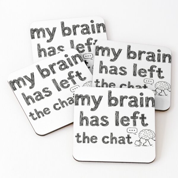 Aperçu de l'œuvre My Brain Has Left the Chat – Funny Minimal Typography Tee créée et vendue par CuteOasis.