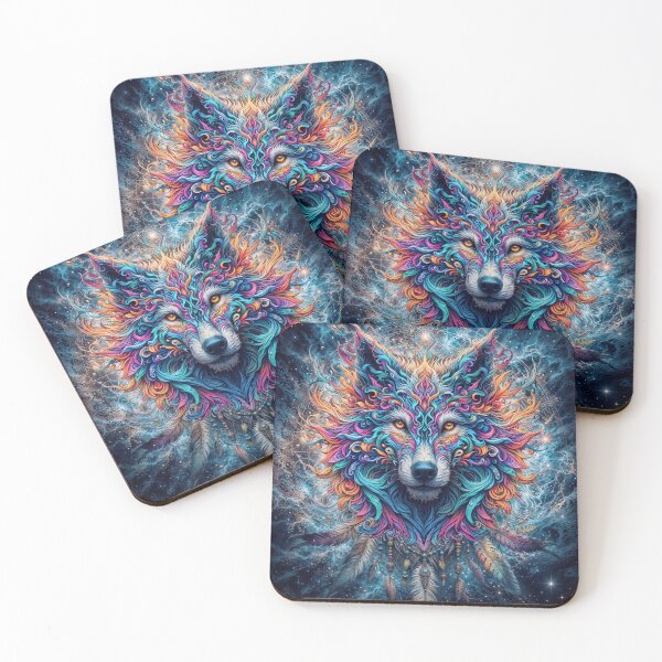Item preview, Shaman Spirit Wolf – Psychedelic Totem Animal designed and sold by Neo-Studio.