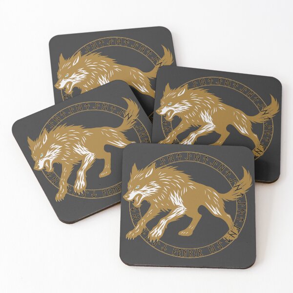 Item preview, Golden Fenrir In Viking Rune Circle  designed and sold by MattC_Design.