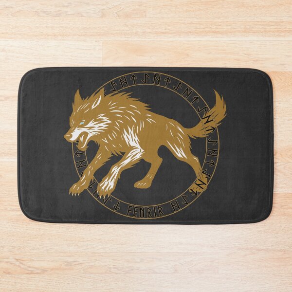 Item preview, Golden Fenrir In Viking Rune Circle  designed and sold by MattC_Design.