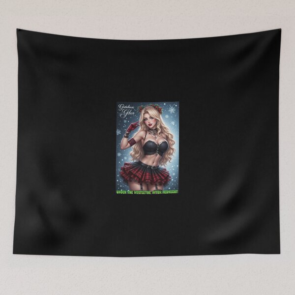 Item preview, Gothmas Glam — Under the Mistletoe, After Midnight (Dark Holiday Pin-Up) designed and sold by Mark Mentzer.