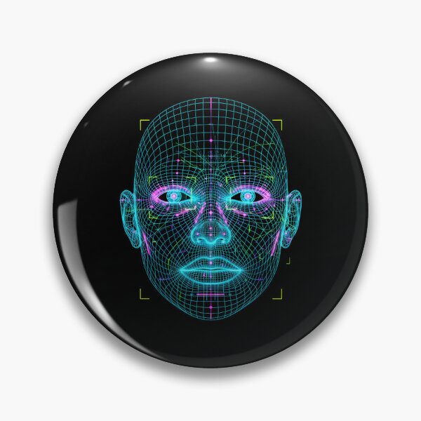 Item preview, Neon Cyberpunk AI Face - Futuristic Wireframe Glitch Scan designed and sold by Dakson Design - Fantasy Art.