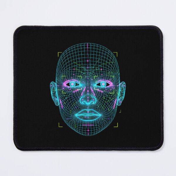 Item preview, Neon Cyberpunk AI Face - Futuristic Wireframe Glitch Scan designed and sold by Dakson Design - Fantasy Art.
