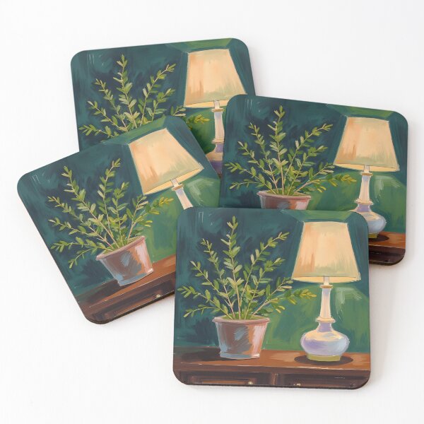 Item preview, Cozy Plant & Lamp Still Life – Warm Home Decor Art designed and sold by HANG ON STUDIO .