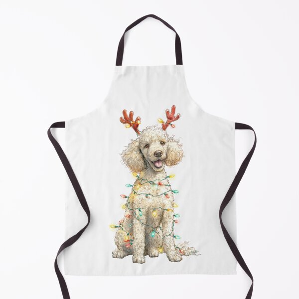 Item preview, White Poodle with Christmas Antlers designed and sold by reddogbuckeye.