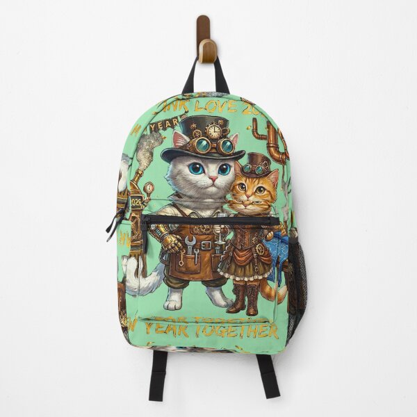 Item preview, Steampunk Cat Couple Love 2026 | Happy New Year Together Victorian Style designed and sold by E-SarnEdge.