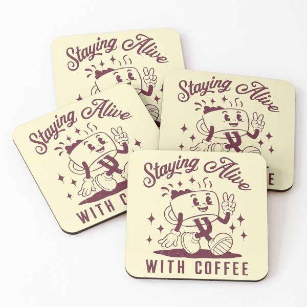 Item preview, Staying Alive With Coffee Retro Coffeeholic  designed and sold by Y-Vibes.