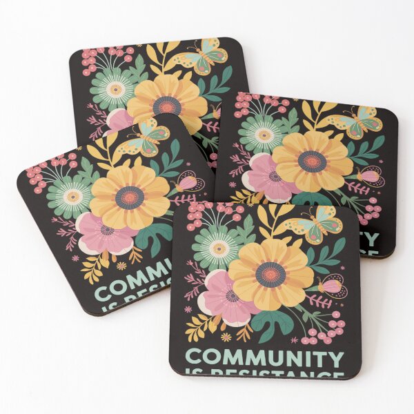 Item preview, Community is Resistance Progressive Anti Fascism Wildflower designed and sold by MelSurf.