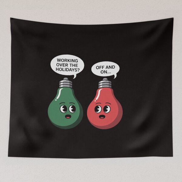 Item preview, Christmas Lights Joke Light Bulb Working Off On Pun designed and sold by ControlCenter.