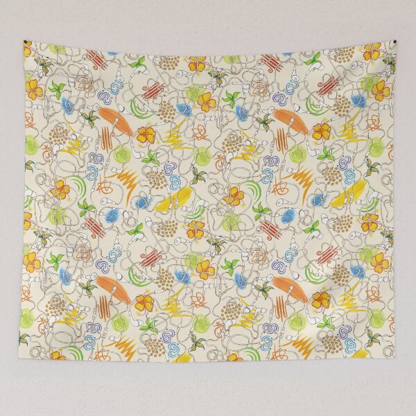 Item preview, Retro floral pattern with headphones designed and sold by Beltrida.