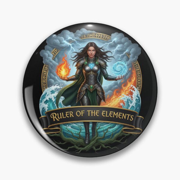 Item preview, Ruler of the Elements Warrior Goddess T-Shirt Design | Elemental Force Nature Gift designed and sold by BoldBloomArt.