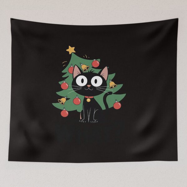 Item preview, Black Cat Christmas Tree Merry Xmas Humor Cat What Men Women Kids designed and sold by RatCurry.