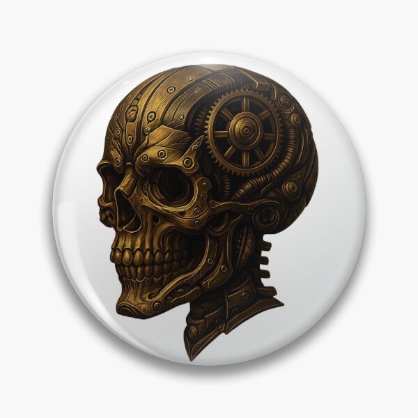 Item preview, Steampunk Mechanical Skull – Brass Cyber Anatomical Design designed and sold by Papier Atelier Art.