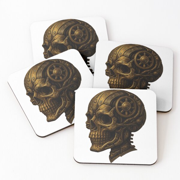 Item preview, Steampunk Mechanical Skull – Brass Cyber Anatomical Design designed and sold by Papier Atelier Art.