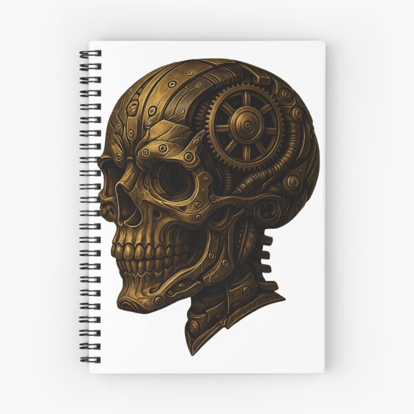 Item preview, Steampunk Mechanical Skull – Brass Cyber Anatomical Design designed and sold by Papier Atelier Art.