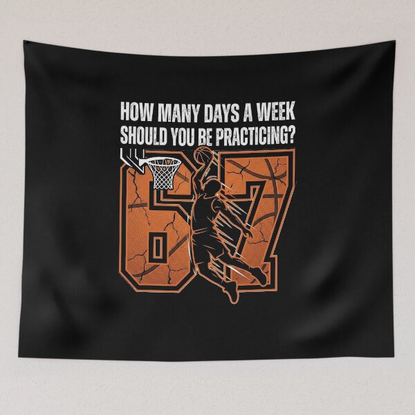 Item preview, Funny Basketball Training Shirt How Many Days A Week Should You Be Practicing? 67 Meme, athlete humor gift, sports graphic tee designed and sold by saloui.