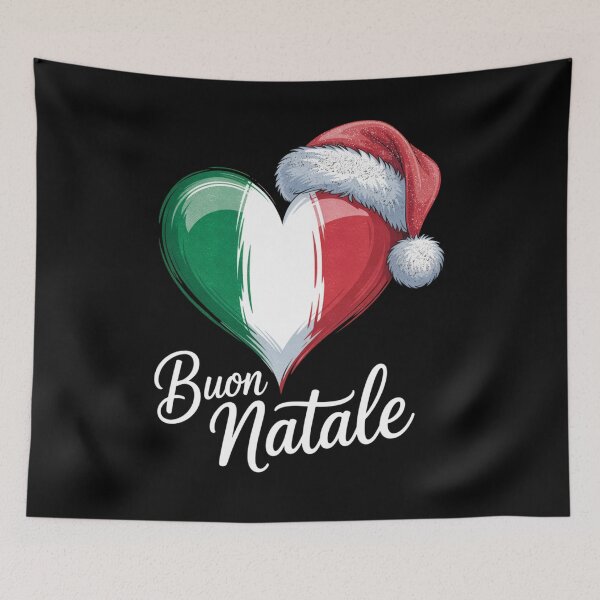 Item preview, Buon Natale Italian Heart Santa Hat Christmas Design designed and sold by FreshVibe Prints.