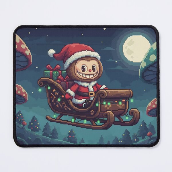 Item preview, Labubu Santa Claus Riding a Sleigh – Cute Christmas Holiday Art designed and sold by SmartyWonders.