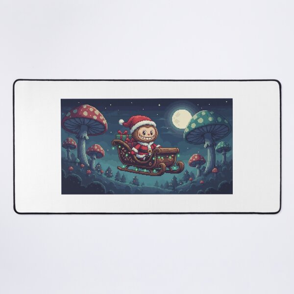 Item preview, Labubu Santa Claus Riding a Sleigh – Cute Christmas Holiday Art designed and sold by SmartyWonders.
