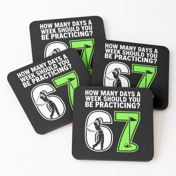 Item preview, How Many Days A Week Should You Be Practicing? 67 Meme Golf, funny golfer training gift, sports practice humor graphic tee designed and sold by saloui.