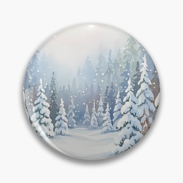 Item preview, Misty Watercolor Snowy Pine Forest - Winter Wonderland Landscape designed and sold by VibranPalette.