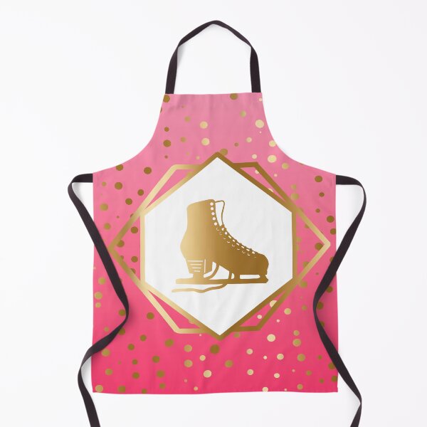 Item preview, Gold Figure Skate with Gold Dots on Pink Gradient designed and sold by PD-Skating.