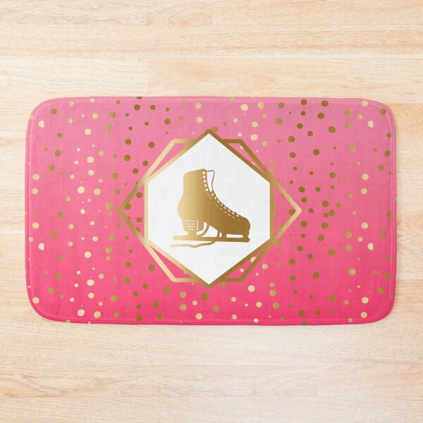 Item preview, Gold Figure Skate with Gold Dots on Pink Gradient designed and sold by PD-Skating.