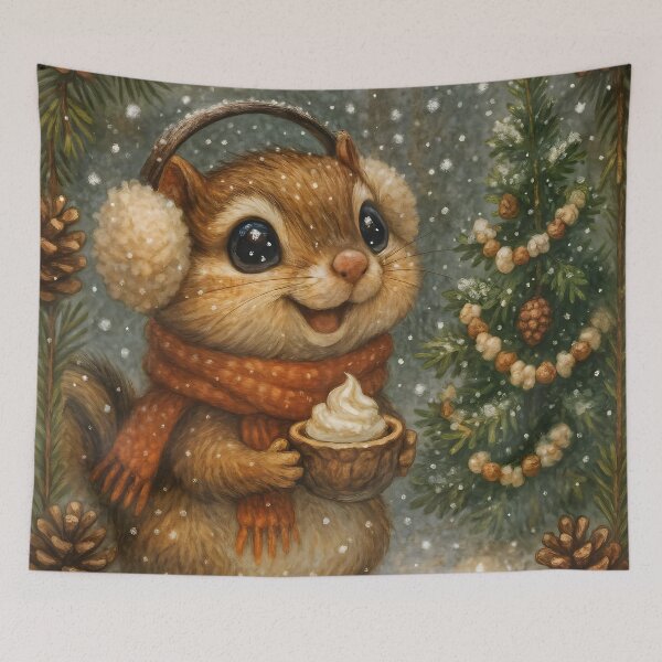 Item preview, Chipmunk Cozy Christmas Coffee designed and sold by BreezyDawnDesigns.