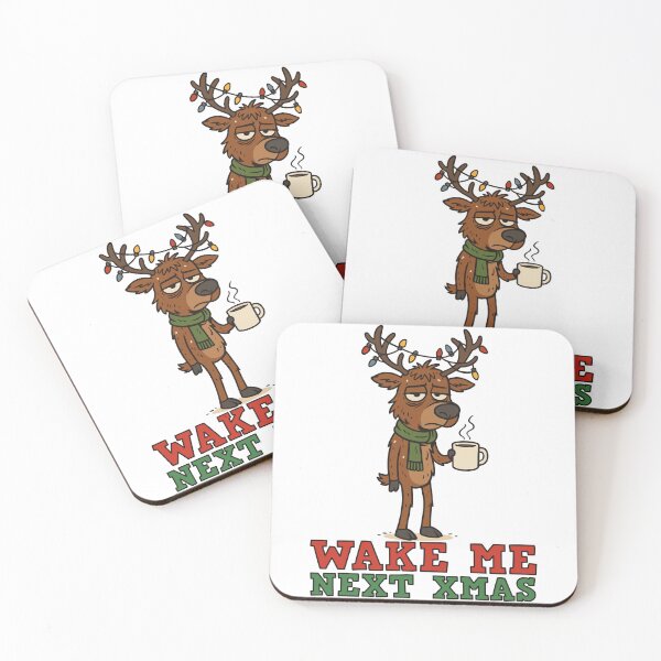 Item preview, Wake Me Next Xmas – Tired Reindeer Christmas Shirt designed and sold by Weasel Graphix.