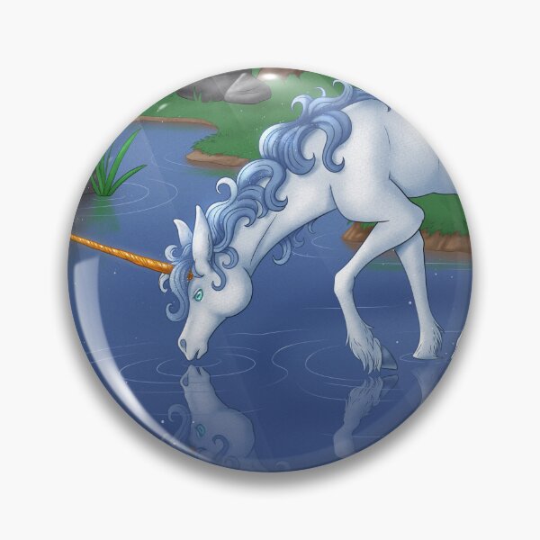 Item preview, Reflections of Peace - Unicorn Illustration designed and sold by Red Nebula Studios.